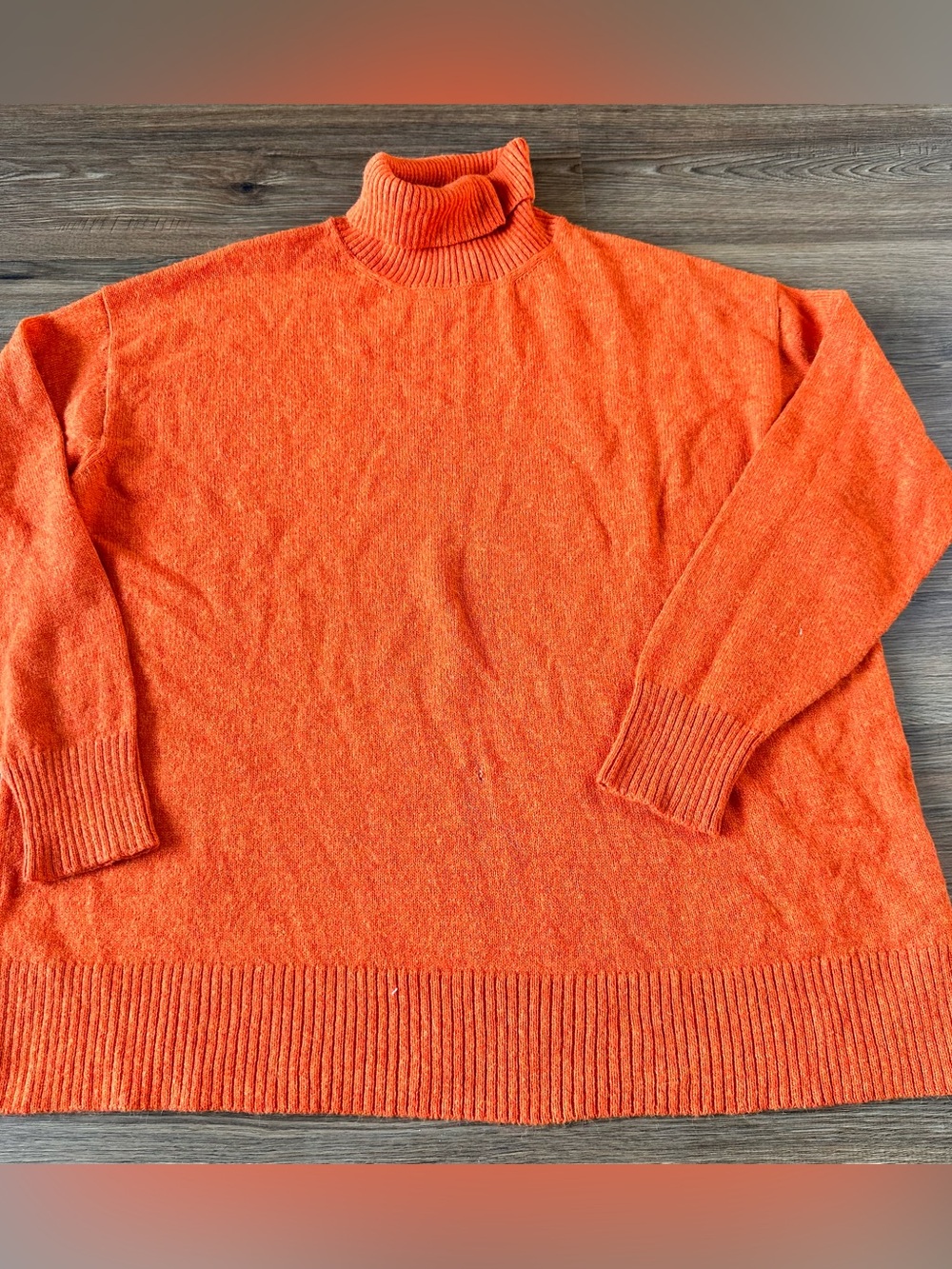 Peruvian Connection Turtleneck Sweater Women XL Orange 100% Alpaca Classic Flaw